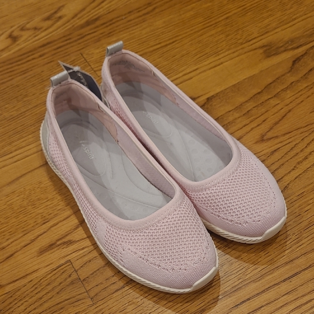 Easy Spirit Pink Flats Breathable Slip-On Loafers